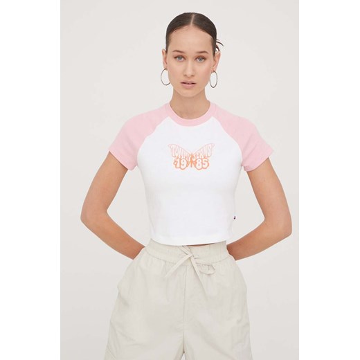 Tommy Jeans bluzka damska z krótkim rękawem z okrągłym dekoltem 