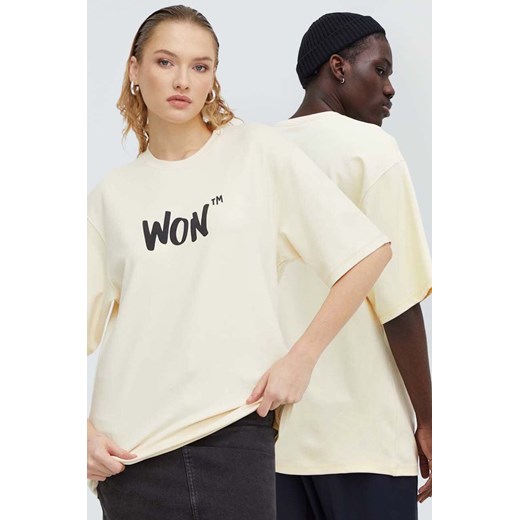 Won Hundred t-shirt kolor beżowy z nadrukiem 2999-12066 ze sklepu ANSWEAR.com w kategorii T-shirty męskie - zdjęcie 166486120