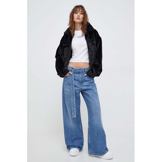 Guess Originals kurtka damska kolor czarny przejściowa oversize Guess Originals XL ANSWEAR.com