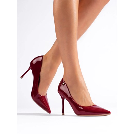Czółenka Shelovet eleganckie na wiosnę czerwone