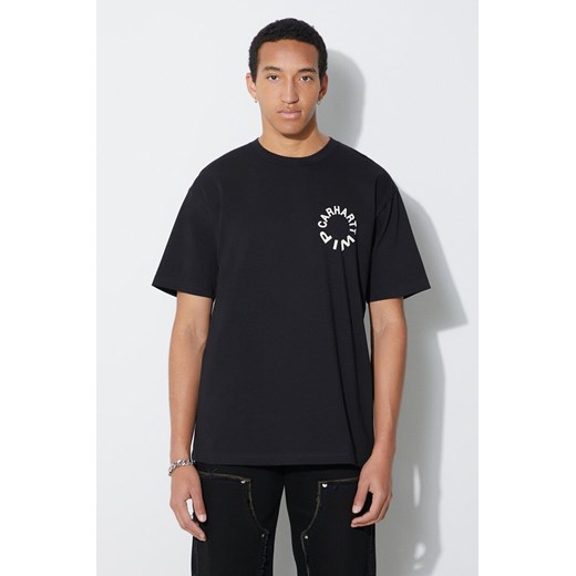 Carhartt WIP t-shirt bawełniany męski kolor czarny z nadrukiem L promocja PRM