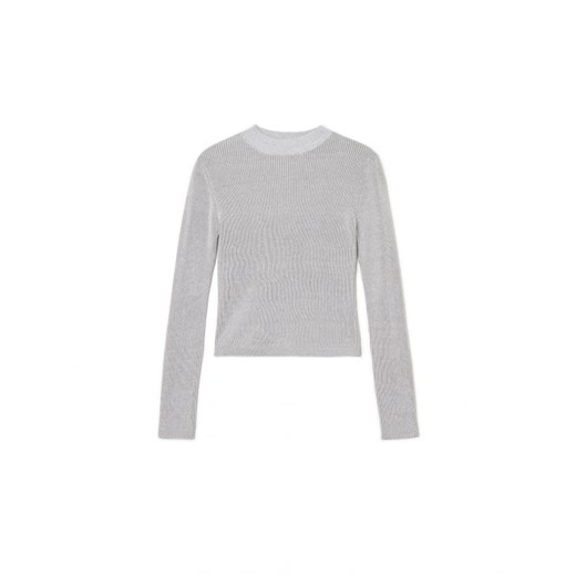 Cropp - Prążkowany szary sweter - jasny szary ze sklepu Cropp w kategorii Swetry damskie - zdjęcie 166503022
