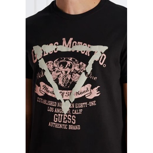 T-shirt męski Guess w stylu młodzieżowym z nadrukami z krótkim rękawem 