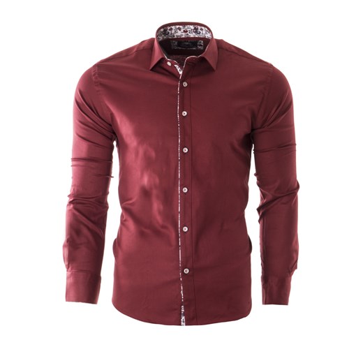 Koszula męska z długim rękawem RL25 - czerwona ze sklepu Risardi w kategorii Koszule męskie - zdjęcie 166514740