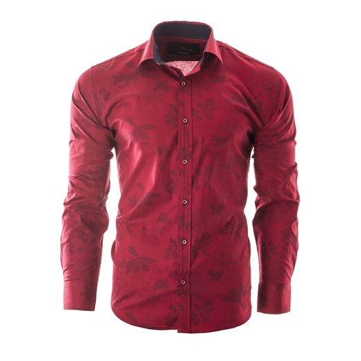 Koszula męska z długim rękawem RL35 - czerwona ze sklepu Risardi w kategorii Koszule męskie - zdjęcie 166514761