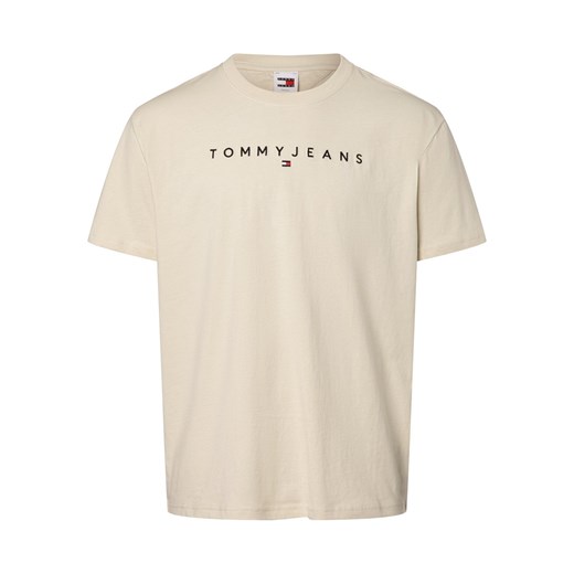 Tommy Jeans T-shirt męski Mężczyźni Bawełna beżowy jednolity ze sklepu vangraaf w kategorii T-shirty męskie - zdjęcie 166516380