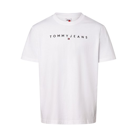 Tommy Jeans T-shirt męski Mężczyźni Bawełna biały jednolity ze sklepu vangraaf w kategorii T-shirty męskie - zdjęcie 166516381
