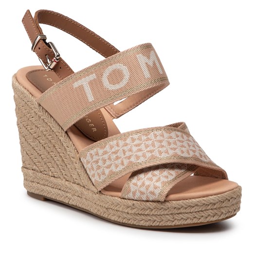 Espadryle Tommy Hilfiger Webbing High Wedge Sandal FW0FW06355 Sandrift ABR Tommy Hilfiger 38 eobuwie.pl