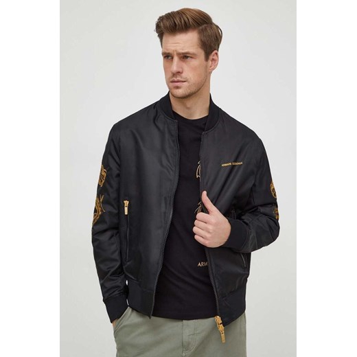 Armani Exchange kurtka bomber dwustronna męska kolor czarny przejściowa Armani Exchange M ANSWEAR.com