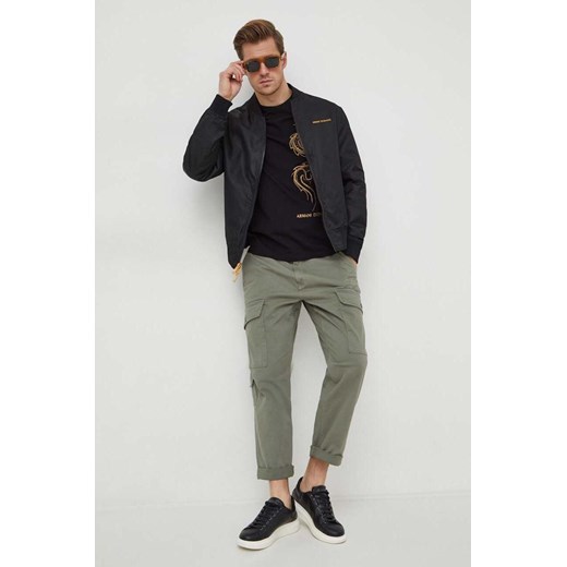 Armani Exchange kurtka bomber dwustronna męska kolor czarny przejściowa Armani Exchange XL ANSWEAR.com