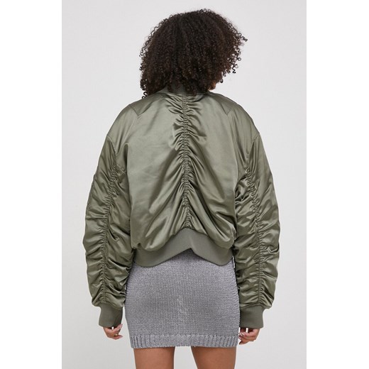 Calvin Klein Jeans kurtka bomber damski kolor zielony przejściowa XS ANSWEAR.com