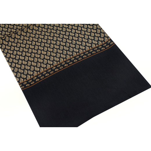 Męski Szalik Elegancki Miękki, Dwustronny, Śliski - ALTIES - Czarny w Beżowy Alties JegoSzafa.pl