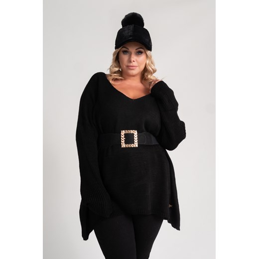Czarny Sweter MEGI Włoski 50/58 TONO