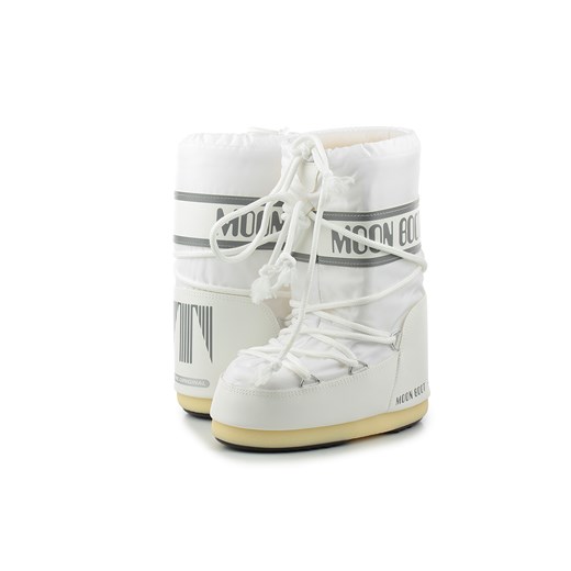 Buty zimowe dziecięce białe Moon Boot sznurowane 