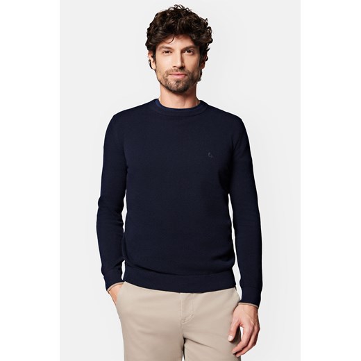 Sweter Ciemnogranatowy z Bawełną Clive ze sklepu Lancerto S.A. w kategorii Swetry męskie - zdjęcie 166543844