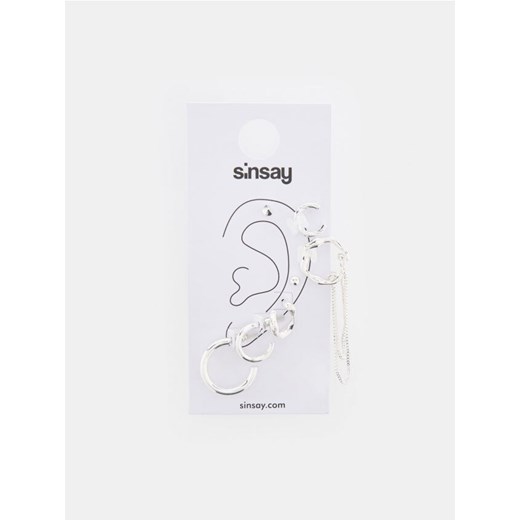 Sinsay - Kolczyki 7 pack - srebrny Sinsay Jeden rozmiar Sinsay