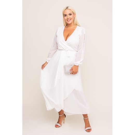 Sukienka maxi na wiosnę z długim rękawem 