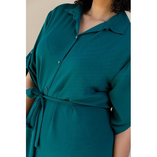 Sukienka z kołnierzykiem z długim rękawem szmizjerka 