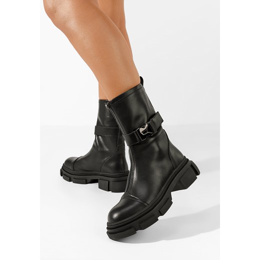 Czarne botki damskie skórzane Ferola V2 ze sklepu Zapatos w kategorii Botki - zdjęcie 166606431