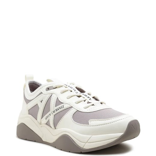 Buty sportowe damskie Armani Exchange sneakersy sznurowane z tkaniny na platformie