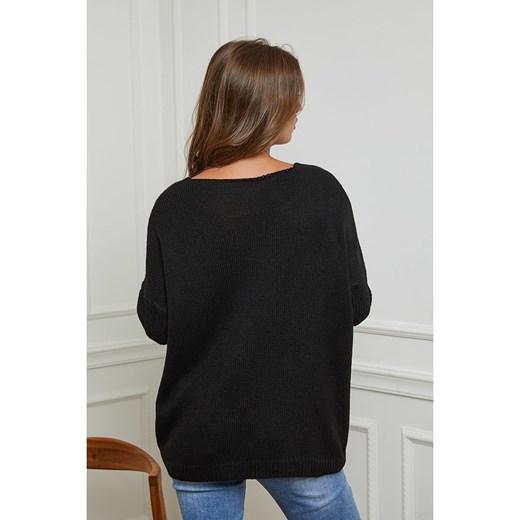 Sweter damski Joséfine z dekoltem w serek casual 