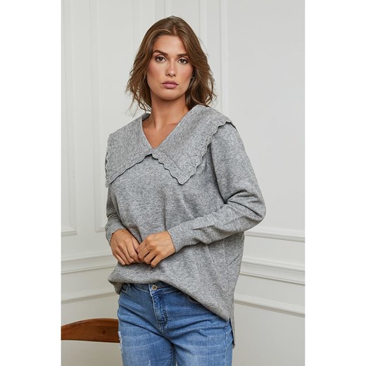 Joséfine Sweter w kolorze jasnoszarym ze sklepu Limango Polska w kategorii Swetry damskie - zdjęcie 166615992