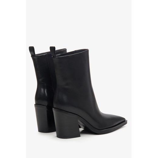 Botki Estro czarne ze skóry 