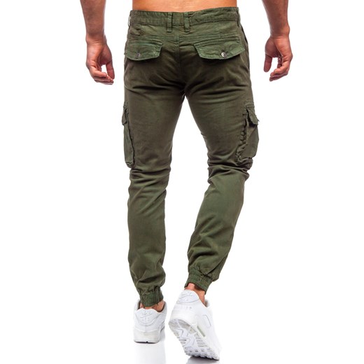 Khaki spodnie materiałowe joggery bojówki męskie Denley JM5502 36/XL okazja Denley