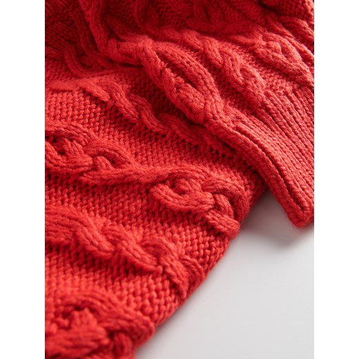 Reserved - Sweter w warkoczowy splot - czerwony Reserved M Reserved