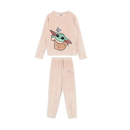 Cropp - Długa piżama Baby Yoda - kremowy ze sklepu Cropp w kategorii Piżamy damskie - zdjęcie 166624390