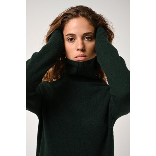 AUTHENTIC CASHMERE Kaszmirowy golf "Fornet" w kolorze ciemnozielonym XXL promocyjna cena Limango Polska
