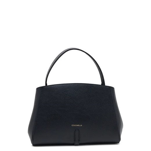 Shopper bag Coccinelle na ramię czarna matowa elegancka skórzana