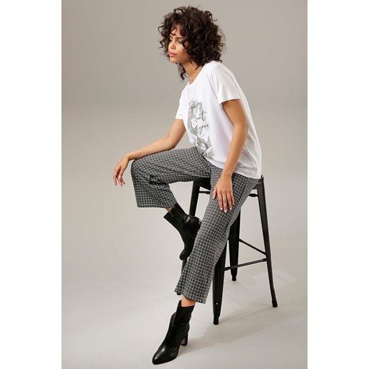 Aniston Spodnie w kolorze czarno-białym ze sklepu Limango Polska w kategorii Spodnie damskie - zdjęcie 166635784