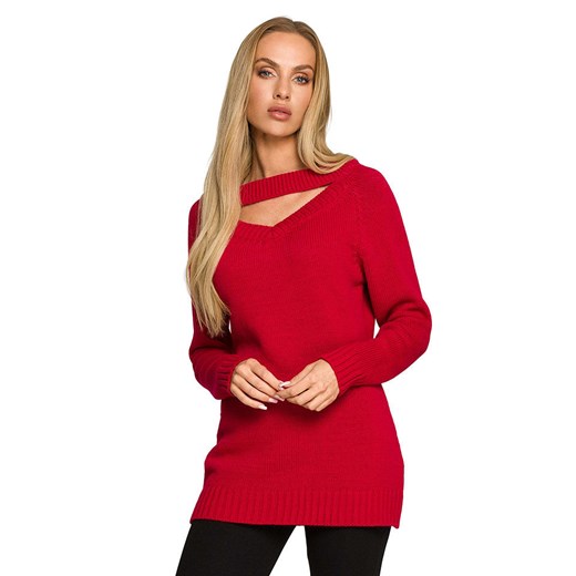 made of emotion Sweter w kolorze czerwonym ze sklepu Limango Polska w kategorii Swetry damskie - zdjęcie 166648241