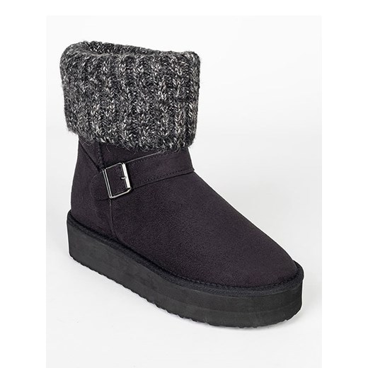 Śniegowce damskie Island Boot na płaskiej podeszwie bez zapięcia 