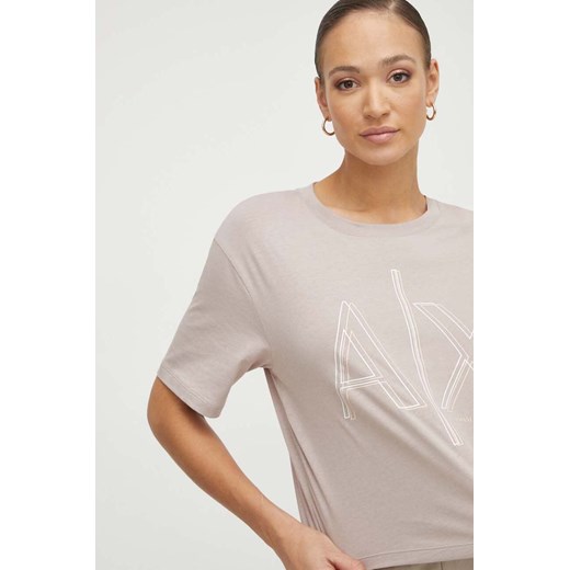Armani Exchange bluzka damska z okrągłym dekoltem z krótkim rękawem 
