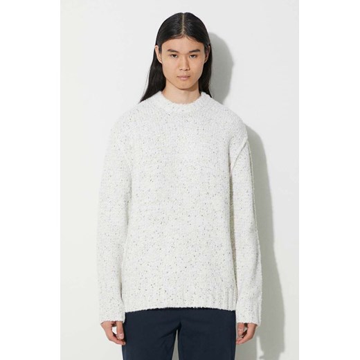 Samsoe Samsoe sweter wełniany kolor beżowy ciepły ze sklepu PRM w kategorii Swetry męskie - zdjęcie 166652710