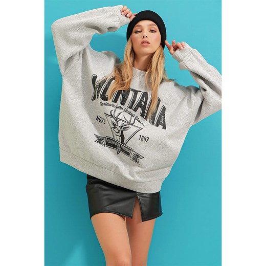 trendyol Bluza w kolorze szarym ze sklepu Limango Polska w kategorii Bluzy damskie - zdjęcie 166655243
