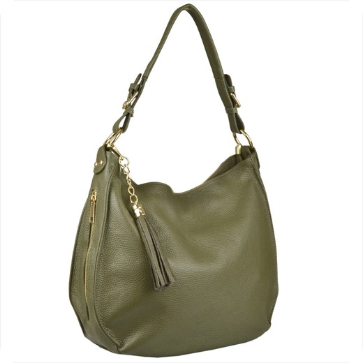 Duża torebka shopper skóra naturalna włoska zieleń oliwka ze sklepu melon.pl w kategorii Torby Shopper bag - zdjęcie 166658682