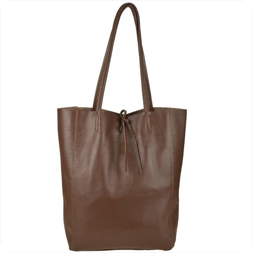 Torebka damska skóra naturalna lekka shopper brąz koniak ze sklepu melon.pl w kategorii Torby Shopper bag - zdjęcie 166659600
