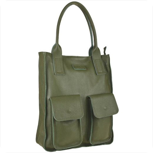 Vera pelle duża zieleń oliwka torebka włoska shopper bag skóra ze sklepu melon.pl w kategorii Torby Shopper bag - zdjęcie 166659653