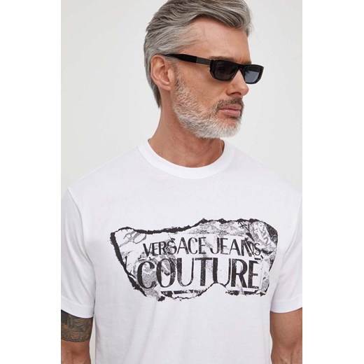 Versace Jeans Couture t-shirt bawełniany męski kolor biały z nadrukiem S ANSWEAR.com