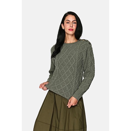 ASSUILI Sweter w kolorze khaki ze sklepu Limango Polska w kategorii Swetry damskie - zdjęcie 166665744