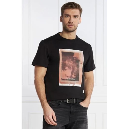 T-shirt męski czarny Calvin Klein z krótkimi rękawami 