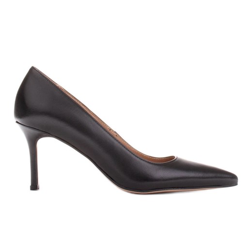 Marco Shoes Eleganckie szpilki z miękkiej skóry czarne Marco Shoes 38 ButyModne.pl