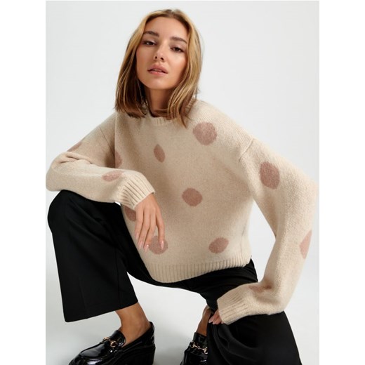 Sinsay - Sweter ze wzorem - beżowy ze sklepu Sinsay w kategorii Swetry damskie - zdjęcie 166683274