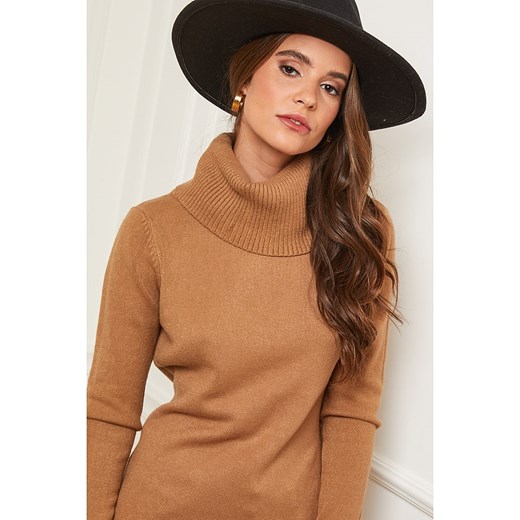 Sweter damski Soft Cashmere z golfem kaszmirowy 