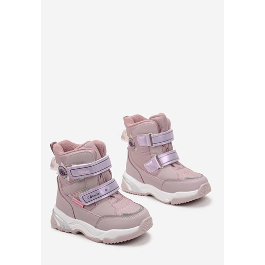 Buty zimowe dziecięce Born2be na rzepy różowe 