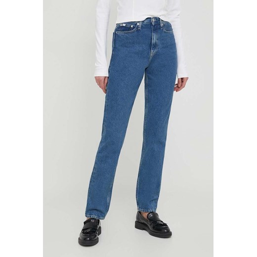 Calvin Klein Jeans jeansy damskie kolor niebieski ze sklepu ANSWEAR.com w kategorii Jeansy damskie - zdjęcie 166686110