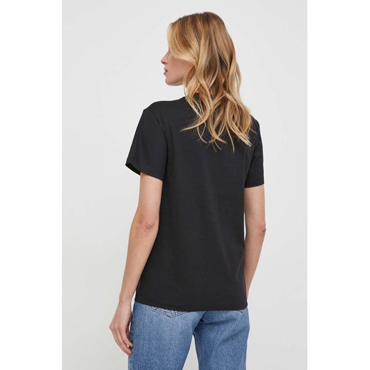 Bluzka damska Calvin Klein czarna z okrągłym dekoltem z krótkim rękawem 